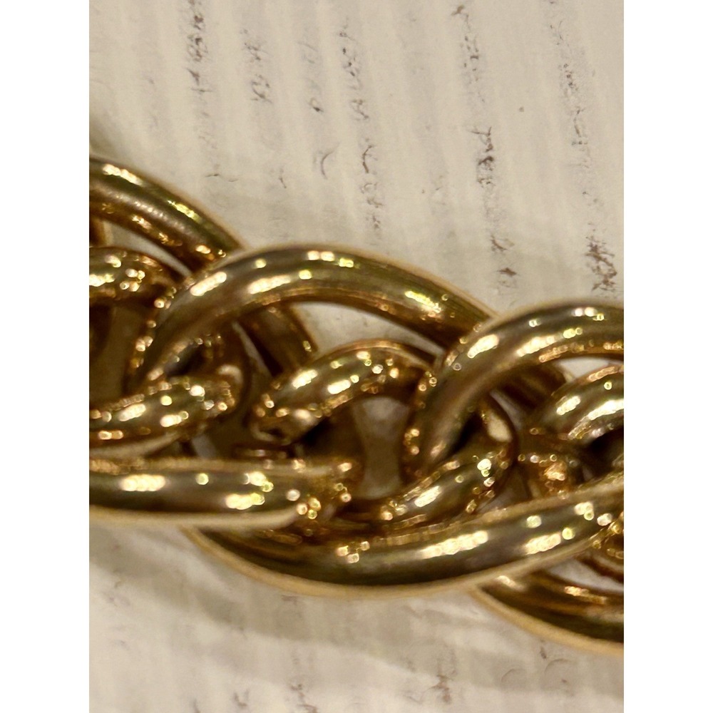 Vintage Givenchy Chunky Link‎ Necklace 80s Gold Double G Clasp Runway Statement